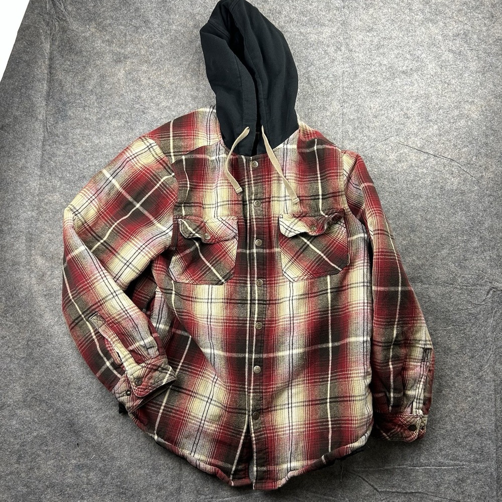Legendary Outfitters Jacket Mens L Plaid Flannel Hoodie Jacket Shacket Hunting